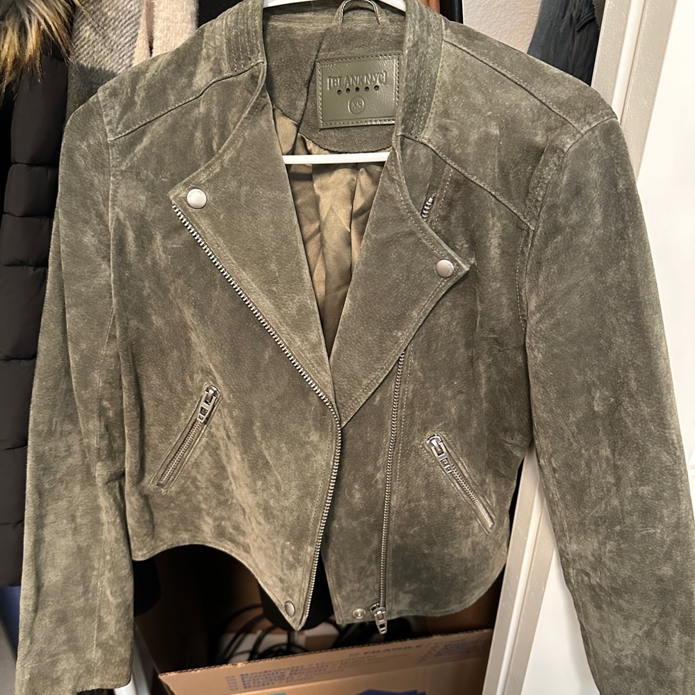 Blank NYC green suede jacket